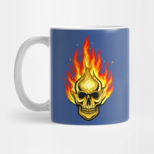 human skull fire Mug